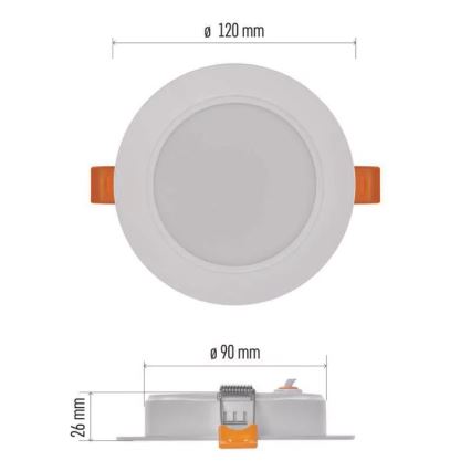LED upotettava valo LED/9W/230V halkaisija 12 cm valkoinen