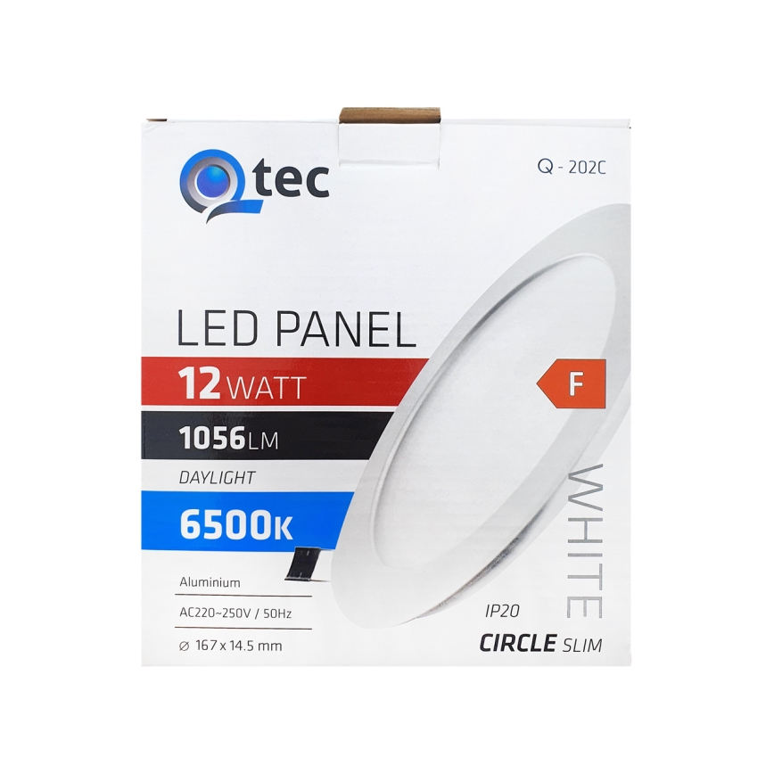 LED upotettava valo QTEC LED/12W/230V 6500K halkaisija 16,7 cm