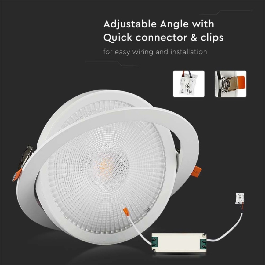 LED upotettava valo SAMSUNG CHIP LED/10W/230V 6400K