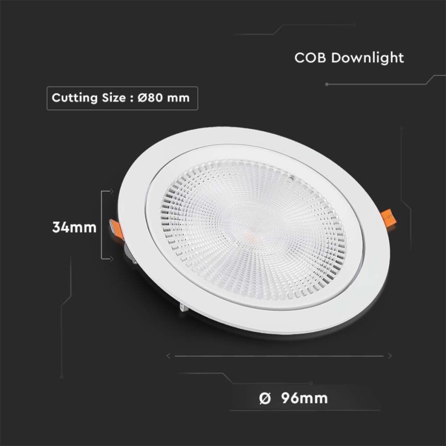 LED upotettava valo SAMSUNG CHIP LED/10W/230V 6400K