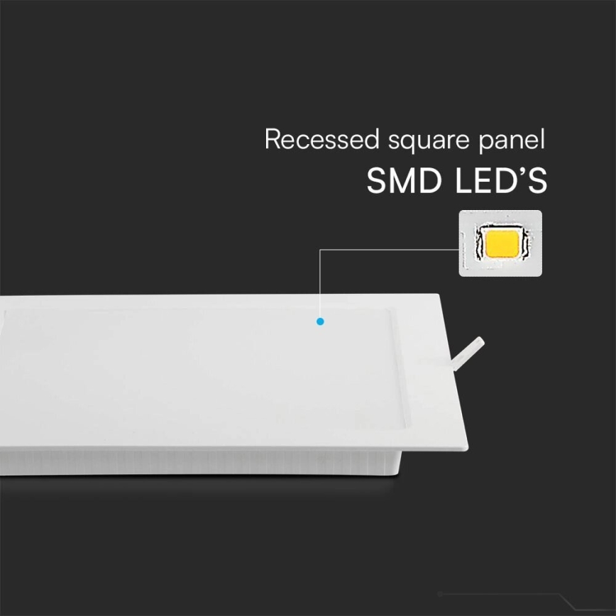 LED upotettava valo SAMSUNG CHIP LED/18W/230V 4000K 22x22 cm valkoinen