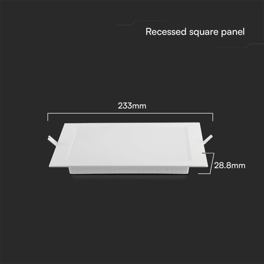 LED upotettava valo SAMSUNG CHIP LED/18W/230V 4000K 22x22 cm valkoinen