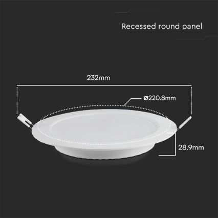 LED upotettava valo SAMSUNG CHIP LED/18W/230V 4000K halkaisija 22 cm valkoinen