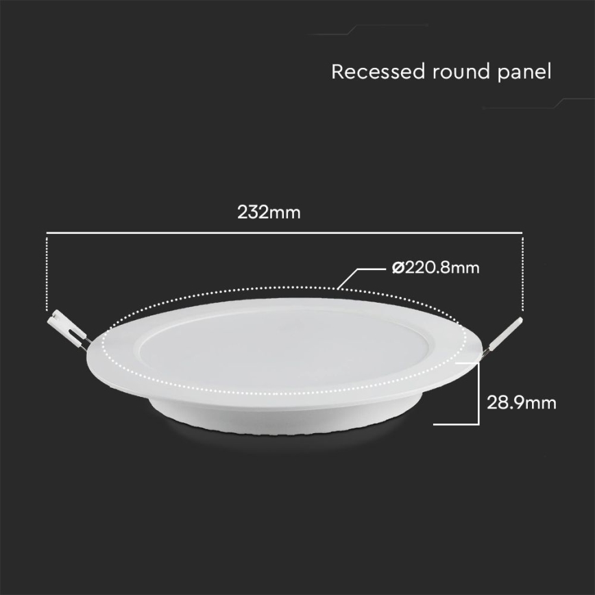 LED upotettava valo SAMSUNG CHIP LED/18W/230V 4000K halkaisija 22 cm valkoinen