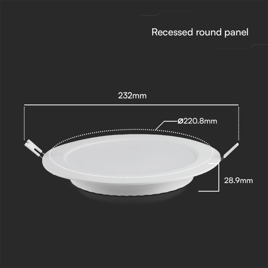 LED upotettava valo SAMSUNG CHIP LED/18W/230V 6500K halkaisija 22 cm valkoinen