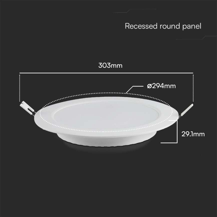 LED upotettava valo SAMSUNG CHIP LED/24W/230V 3000K halkaisija 29,4 cm valkoinen