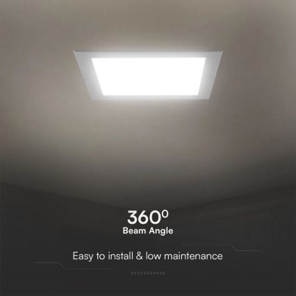 LED upotettava valo SAMSUNG CHIP LED/24W/230V 4000K 29,5x29,5 cm valkoinen