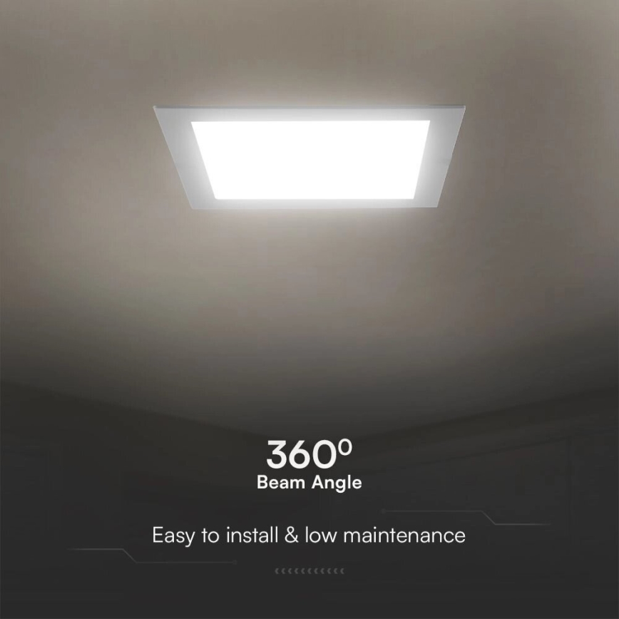 LED upotettava valo SAMSUNG CHIP LED/24W/230V 4000K 29,5x29,5 cm valkoinen