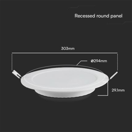 LED upotettava valo SAMSUNG CHIP LED/24W/230V 4000K halkaisija 29,4 cm valkoinen