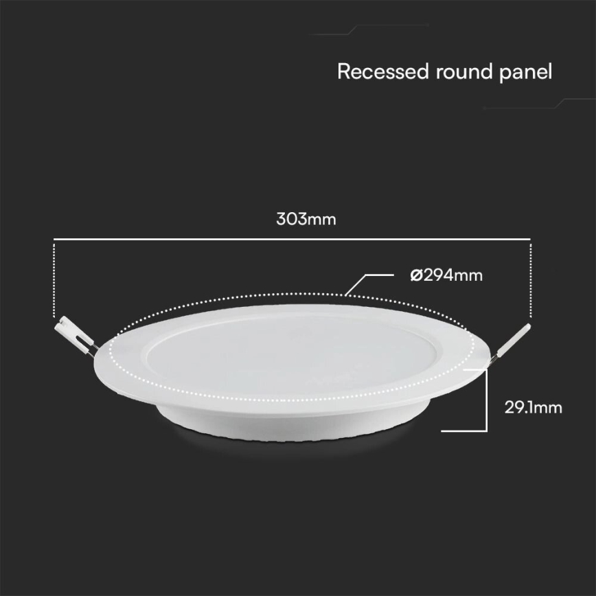 LED upotettava valo SAMSUNG CHIP LED/24W/230V 4000K halkaisija 29,4 cm valkoinen