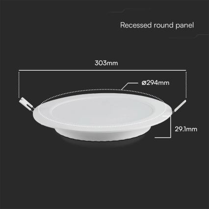 LED upotettava valo SAMSUNG CHIP LED/24W/230V 6500K halkaisija 29,4 cm valkoinen