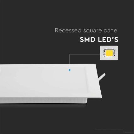 LED upotettava valo SAMSUNG CHIP LED/6W/230V 6500K 12x12 cm valkoinen