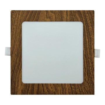 LED upotettava valo SQUARE LED/12W/230V 4200K 16,8x16,8 cm ruskea