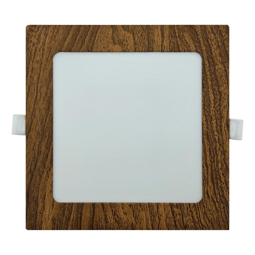 LED upotettava valo SQUARE LED/12W/230V 4200K 16,8x16,8 cm ruskea