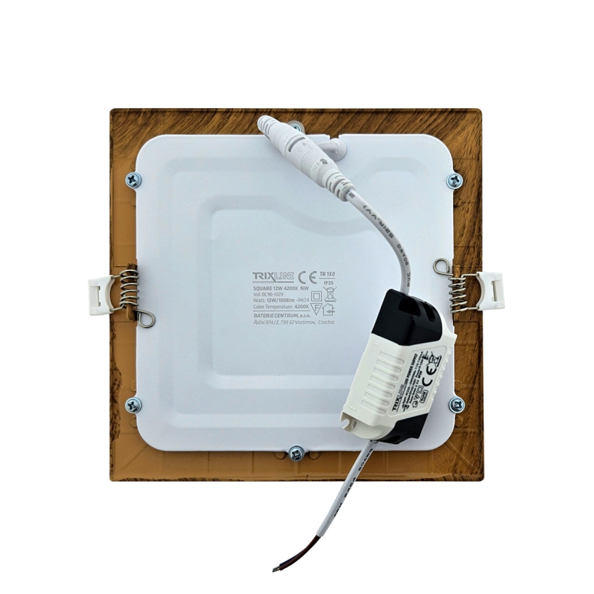LED upotettava valo SQUARE LED/12W/230V 4200K 16,8x16,8 cm ruskea