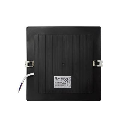 LED upotettava valo SQUARE LED/18W/230V 4000K 22x22 cm musta