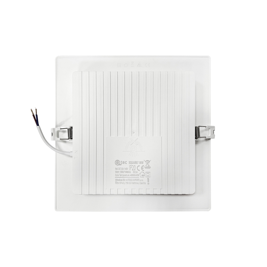 LED upotettava valo SQUARE LED/18W/230V 4000K 22x22 cm valkoinen