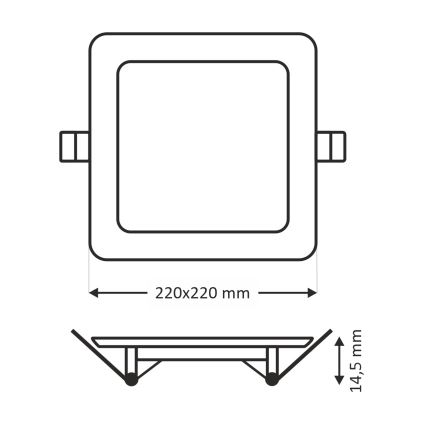 LED upotettava valo SQUARE LED/18W/230V 4200K 22x22 cm ruskea