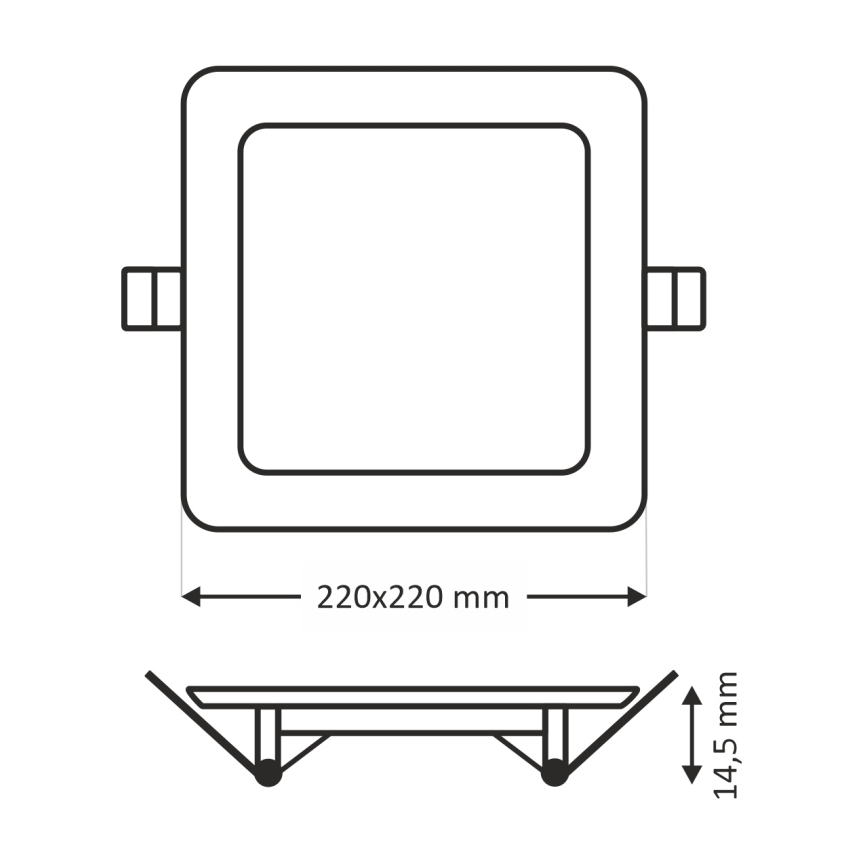LED upotettava valo SQUARE LED/18W/230V 4200K 22x22 cm ruskea