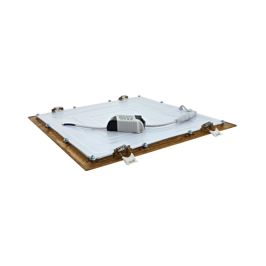 LED upotettava valo SQUARE LED/24W/230V 4200K 29,2x29,2 cm ruskea