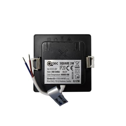 LED upotettava valo SQUARE LED/3W/230V 4000K 9x9 cm musta