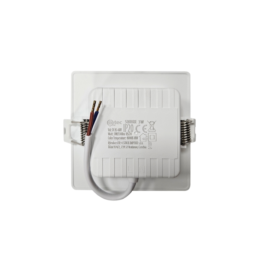 LED upotettava valo SQUARE LED/3W/230V 4000K 9x9 cm valkoinen