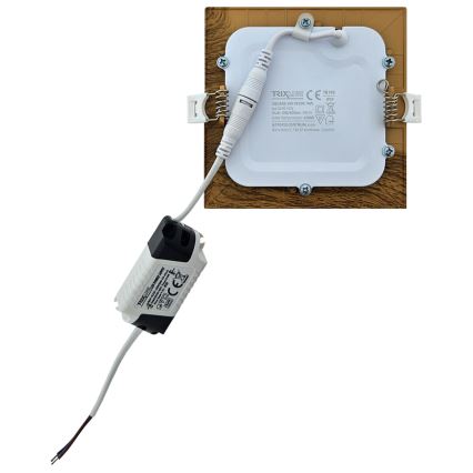 LED upotettava valo SQUARE LED/6W/230V 4200K 11,8x11,8 cm ruskea