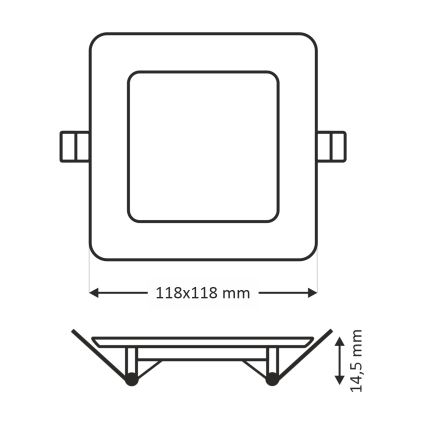 LED upotettava valo SQUARE LED/6W/230V 6500K 11,8x11,8 cm valkoinen