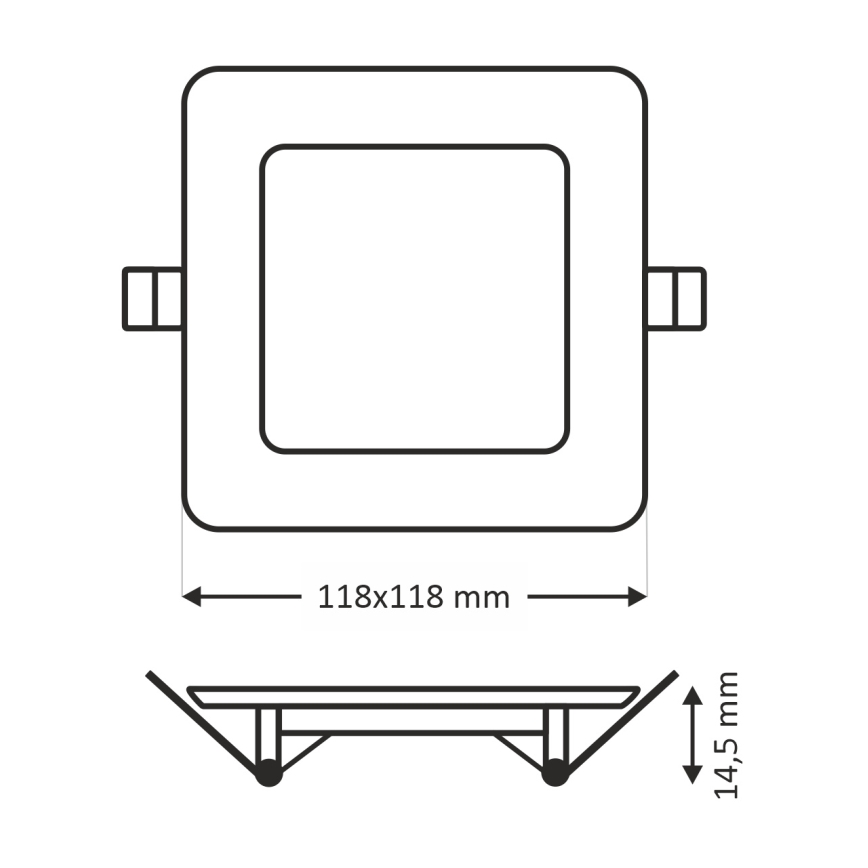 LED upotettava valo SQUARE LED/6W/230V 6500K 11,8x11,8 cm valkoinen