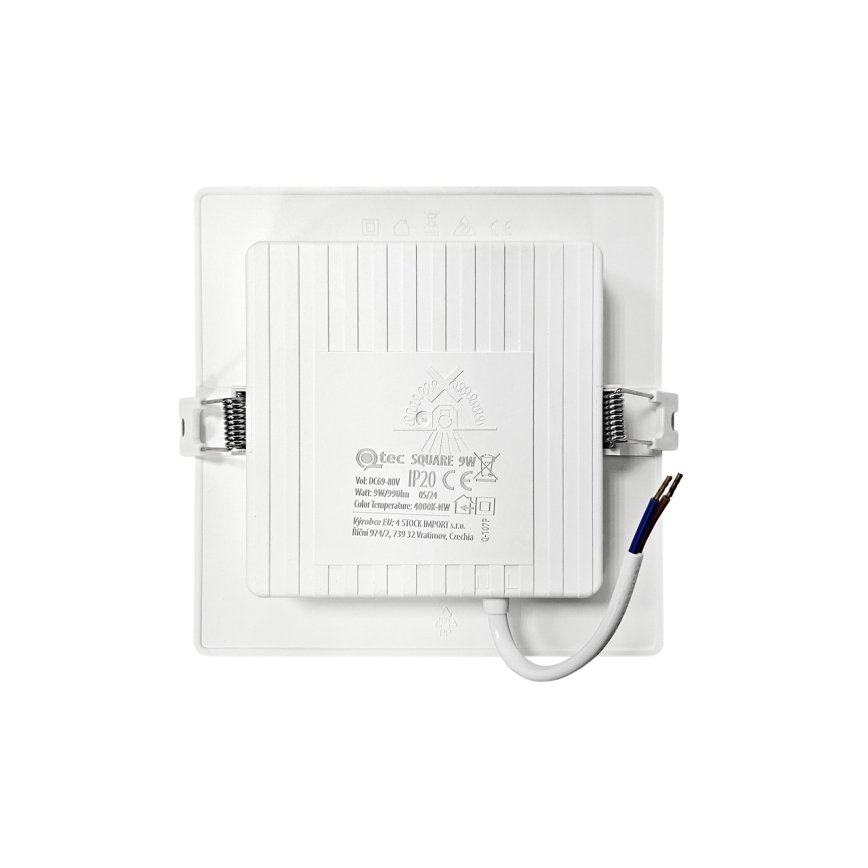 LED upotettava valo SQUARE LED/9W/230V 4000K 14,5x14,5 cm valkoinen