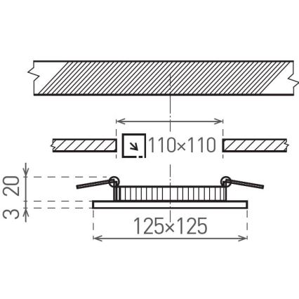 LED upotettava valo VEGA LED/6W/230V 2900/3900/5800K 12,5x12,5 cm valkoinen