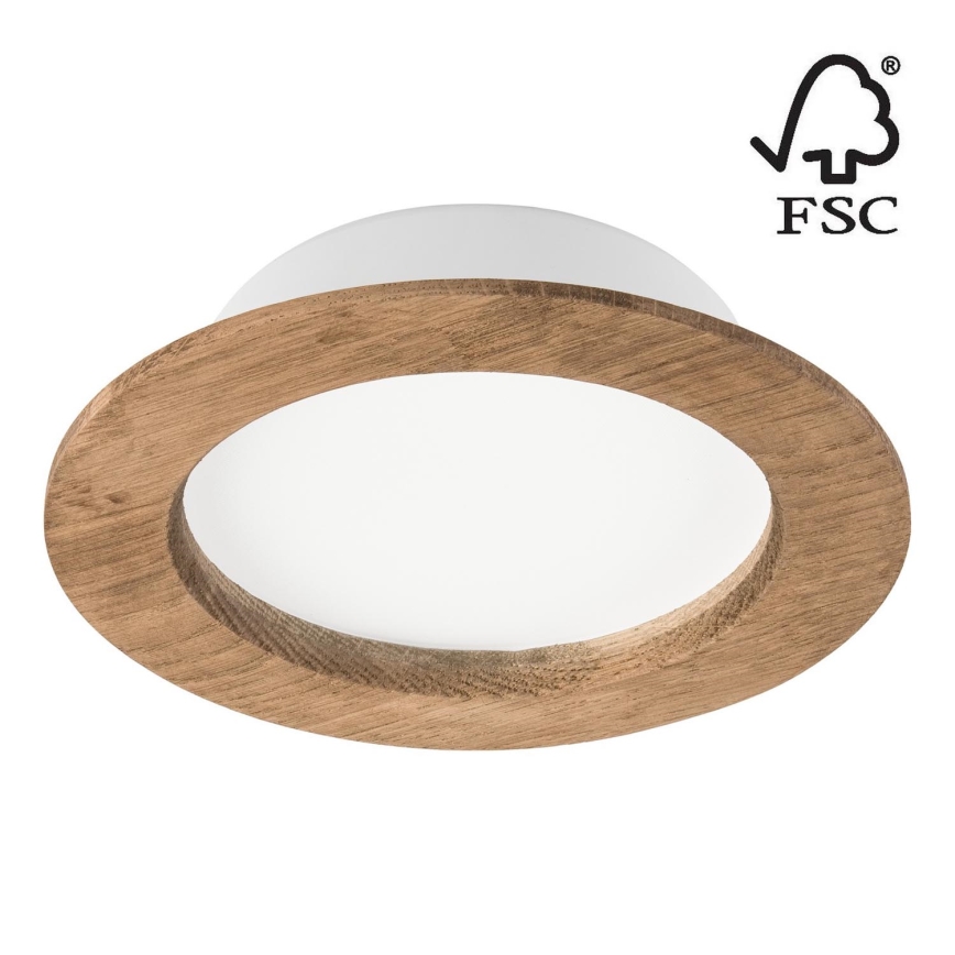 LED upotettava valo WOODY SPOT LED/12,5W/230V 4000K saksanpähkinä ø 16 cm