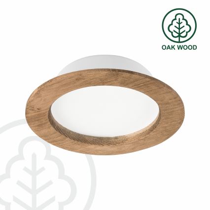 LED upotettava valo WOODY SPOT LED/12,5W/230V 4000K saksanpähkinä ø 16 cm