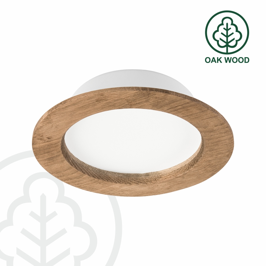 LED upotettava valo WOODY SPOT LED/12,5W/230V 4000K saksanpähkinä ø 16 cm