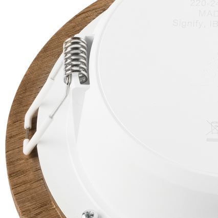 LED upotettava valo WOODY SPOT LED/12,5W/230V 4000K saksanpähkinä ø 16 cm