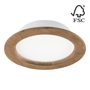 LED upotettava valo WOODY SPOT LED/16,5W/230V 4000K saksanpähkinä ø 18,5 cm