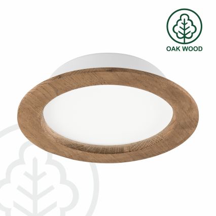 LED upotettava valo WOODY SPOT LED/16,5W/230V 4000K saksanpähkinä ø 18,5 cm