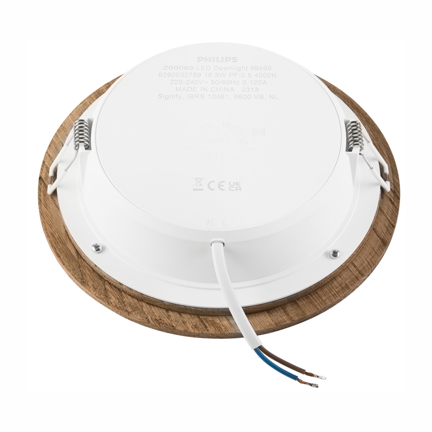 LED upotettava valo WOODY SPOT LED/16,5W/230V 4000K saksanpähkinä ø 18,5 cm