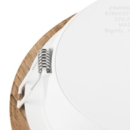 LED upotettava valo WOODY SPOT LED/16,5W/230V 4000K saksanpähkinä ø 18,5 cm
