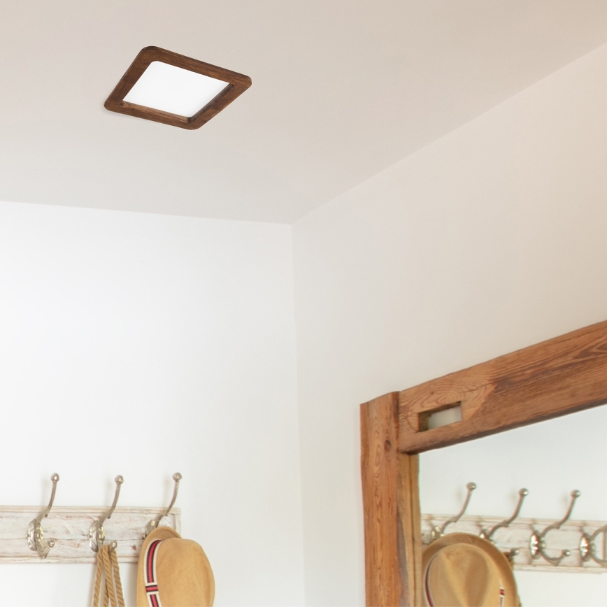 LED upotettava valo WOODY SPOT LED/17W/230V 3000K kirsikka 18,5x18,5 cm