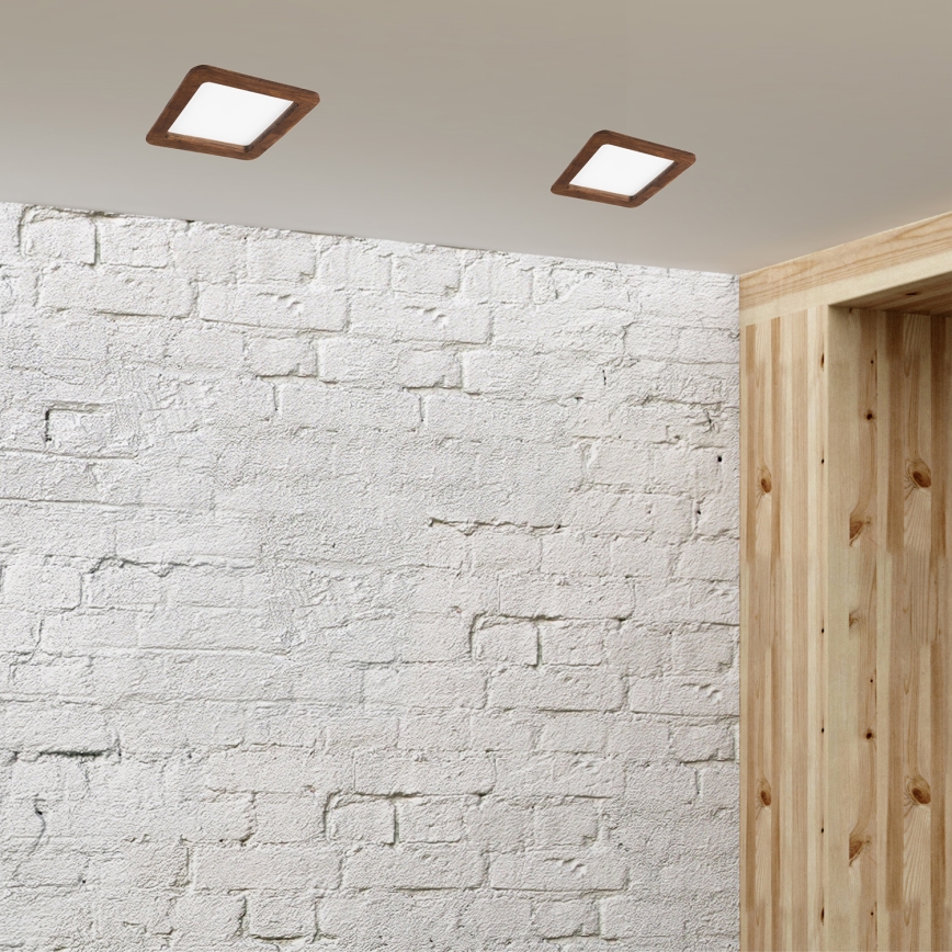 LED upotettava valo WOODY SPOT LED/17W/230V 3000K kirsikka 18,5x18,5 cm