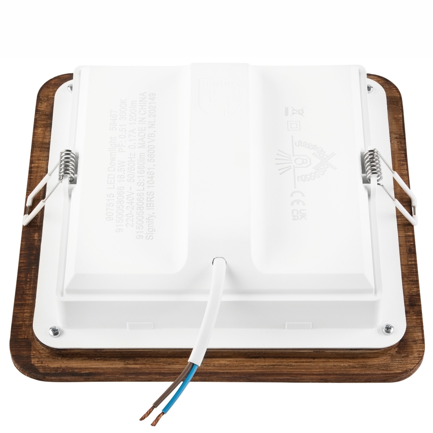 LED upotettava valo WOODY SPOT LED/17W/230V 3000K kirsikka 18,5x18,5 cm