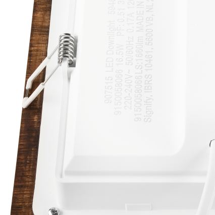 LED upotettava valo WOODY SPOT LED/17W/230V 3000K kirsikka 18,5x18,5 cm