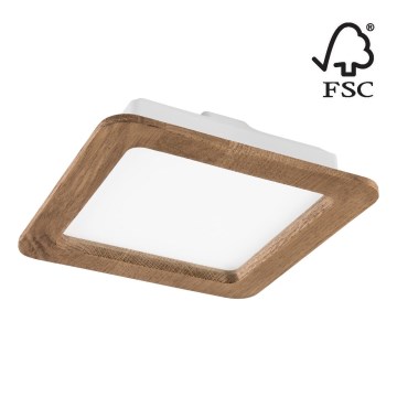 LED upotettava valo WOODY SPOT LED/17W/230V 3000K saksanpähkinä 18,5x18,5 cm