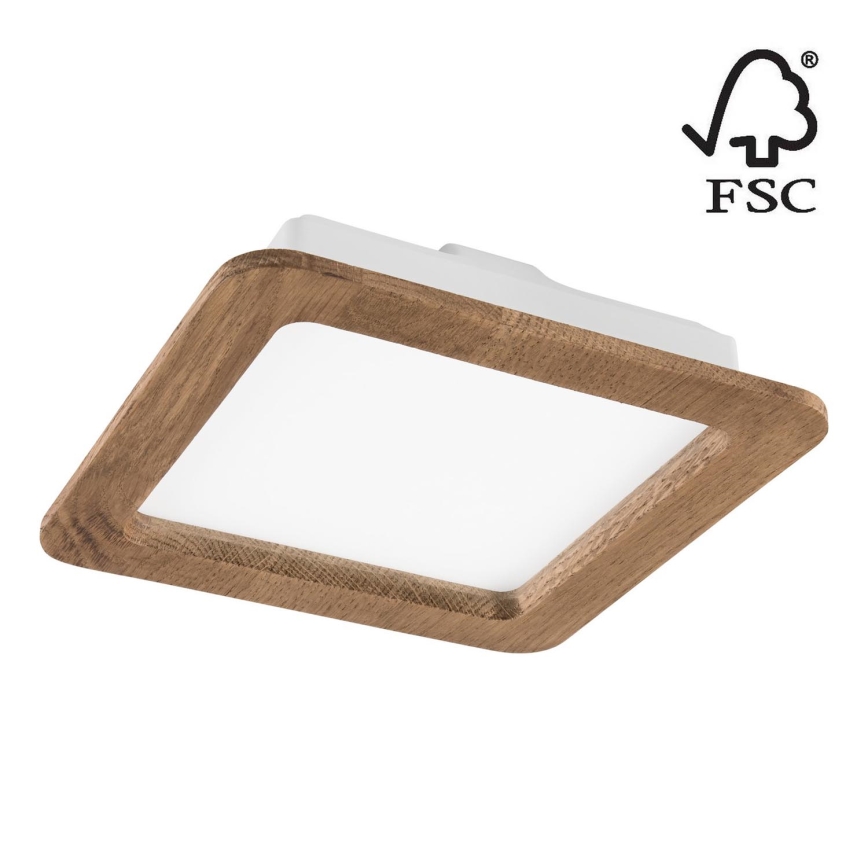 LED upotettava valo WOODY SPOT LED/17W/230V 3000K saksanpähkinä 18,5x18,5 cm