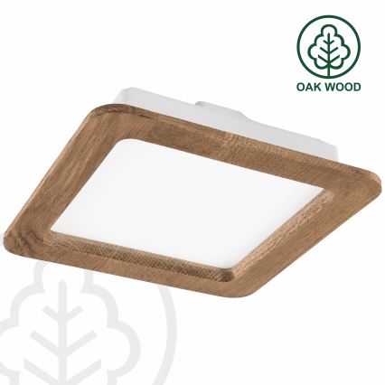 LED upotettava valo WOODY SPOT LED/17W/230V 3000K saksanpähkinä 18,5x18,5 cm