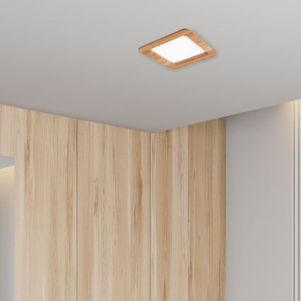 LED upotettava valo WOODY SPOT LED/17W/230V 3000K tammi 18,5x18,5 cm