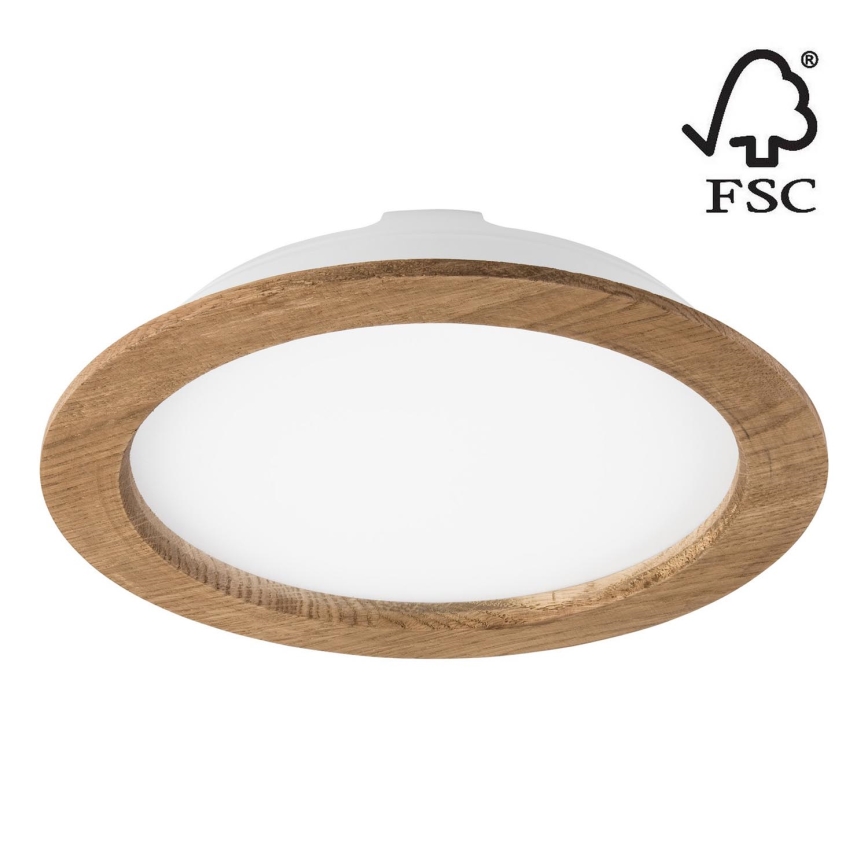 LED upotettava valo WOODY SPOT LED/23,5W/230V 4000K saksanpähkinä ø 23,5 cm