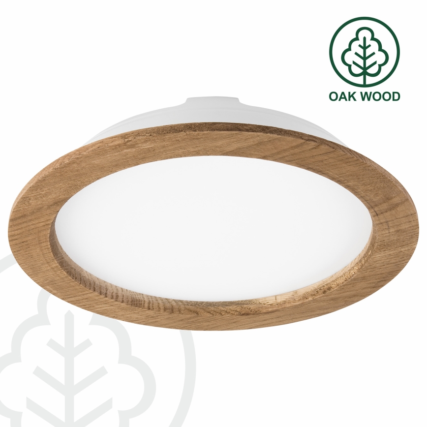LED upotettava valo WOODY SPOT LED/23,5W/230V 4000K saksanpähkinä ø 23,5 cm