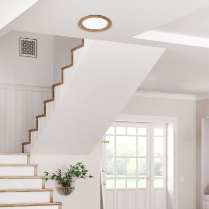LED upotettava valo WOODY SPOT LED/23,5W/230V 4000K saksanpähkinä ø 23,5 cm